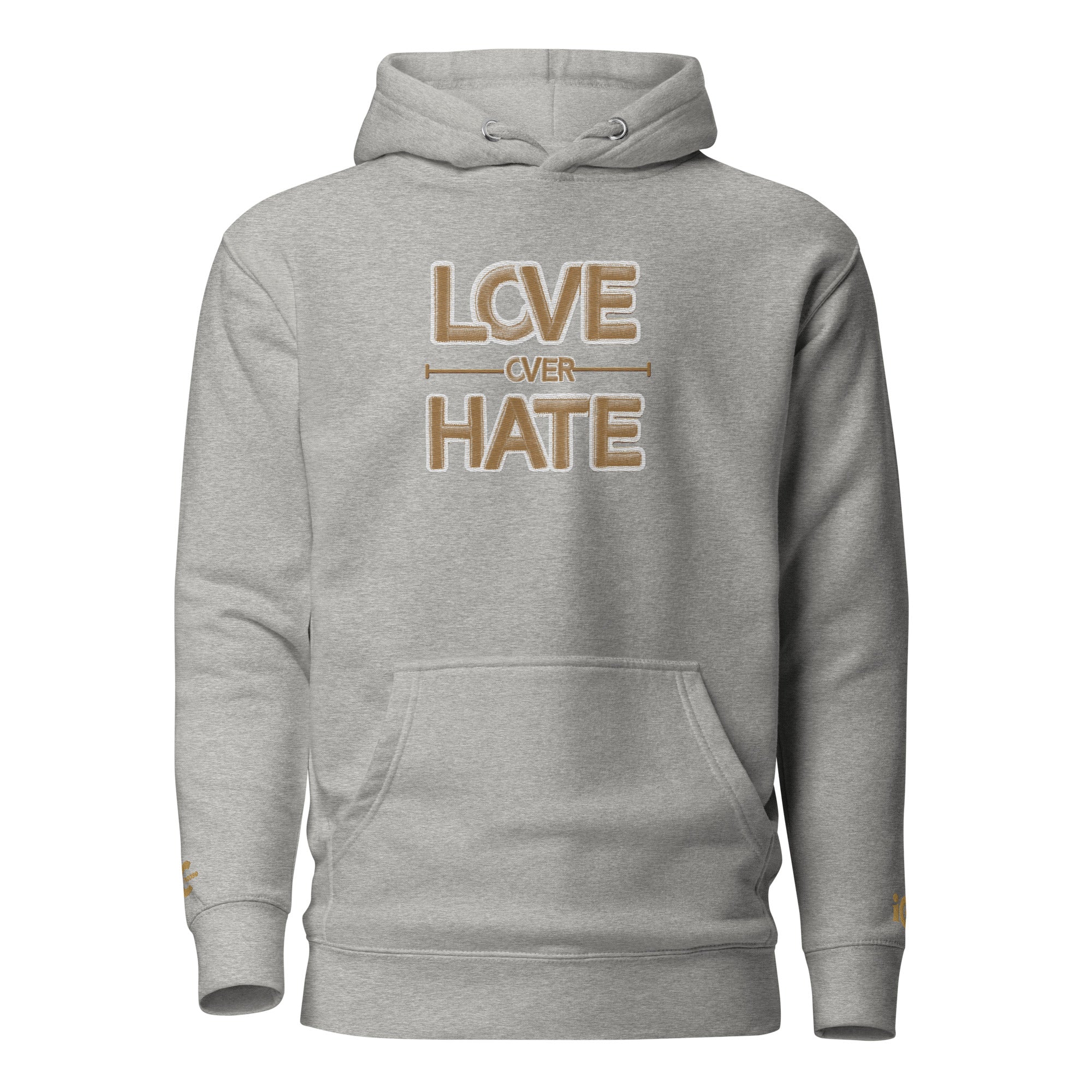 Love over Hate Embroidered Motivational, Intentional Hoodie, Sweater, iChoose apparel 