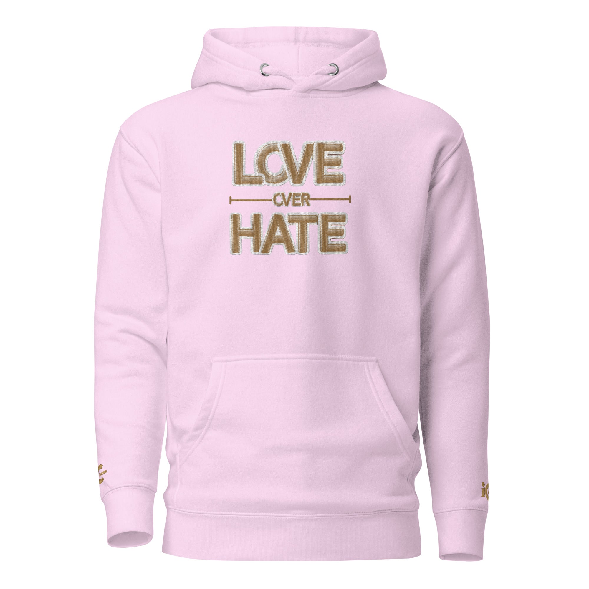 Love over Hate Embroidered Motivational, Intentional Hoodie, Sweater, iChoose apparel 