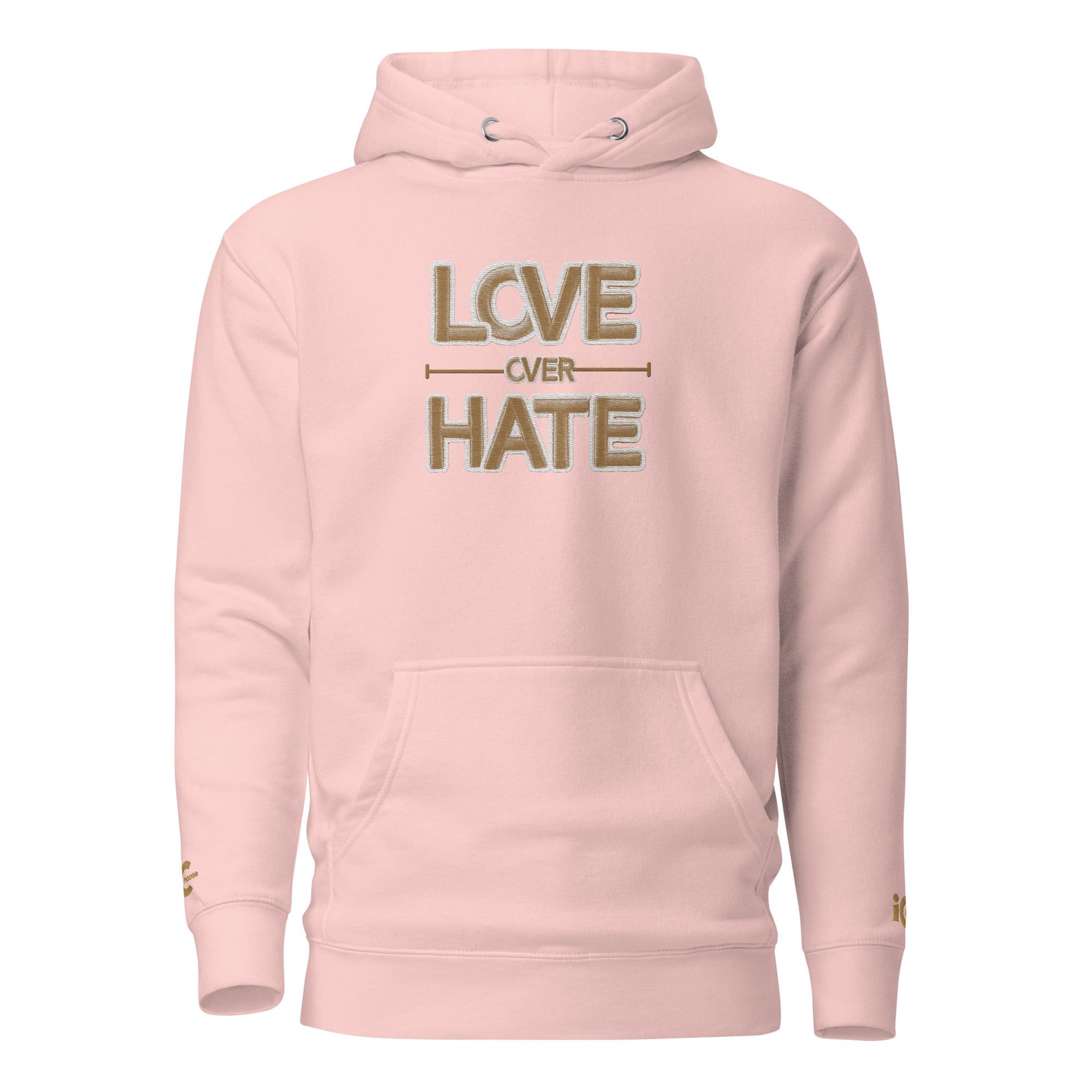 Love over Hate Embroidered Motivational, Intentional Hoodie, Sweater, iChoose apparel 