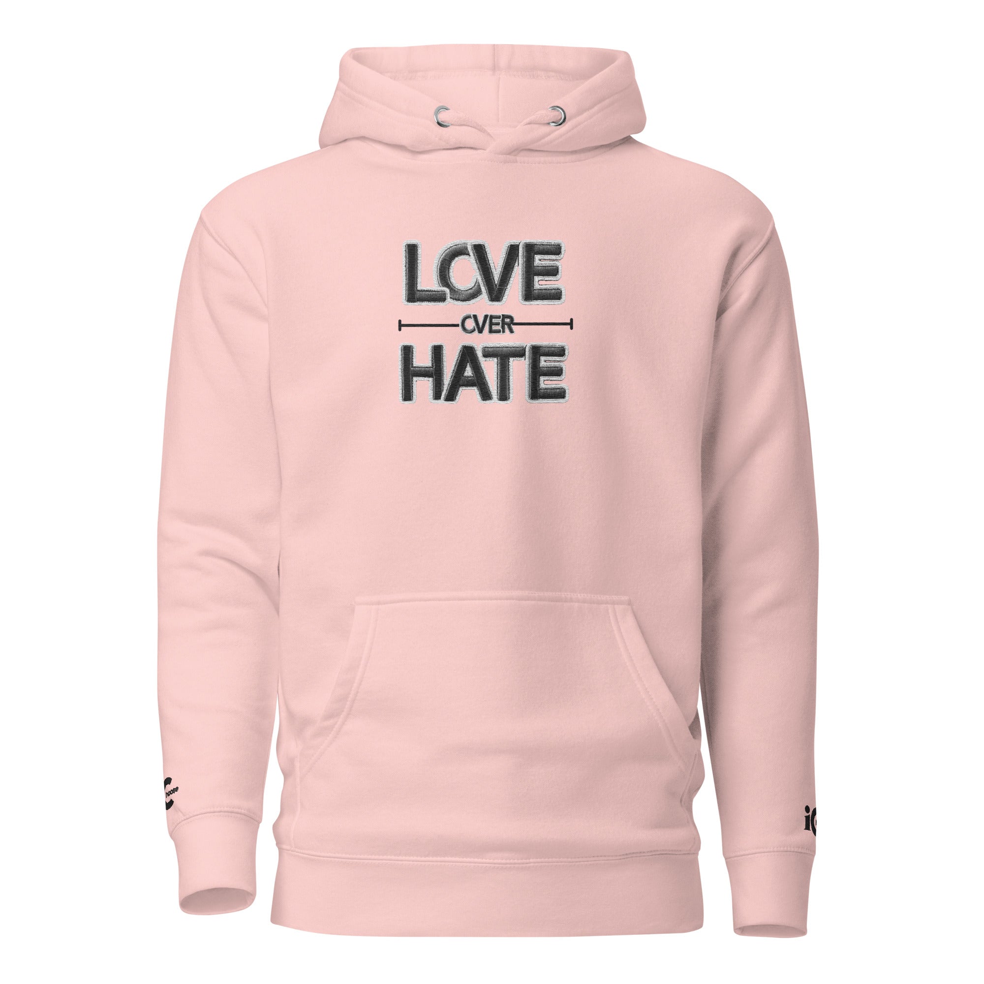 Love over Hate Light Pink Motivational, Intentional Hoodie, Sweater, iChoose apparel 