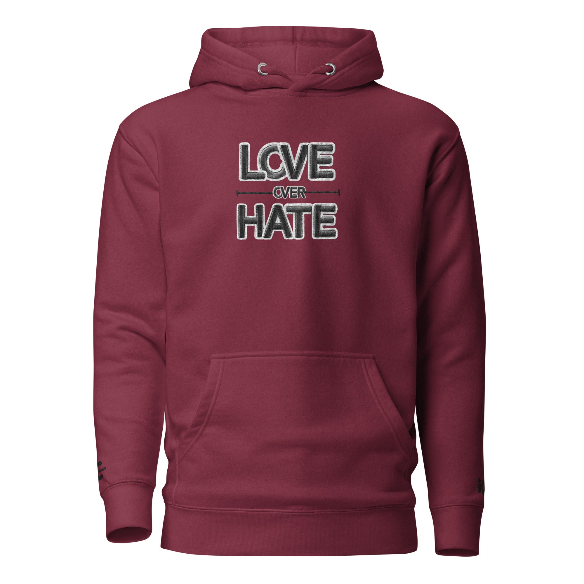 Love over Hate Maroon Motivational -Intentional Hoodie, Sweater,  iChoose apparel 