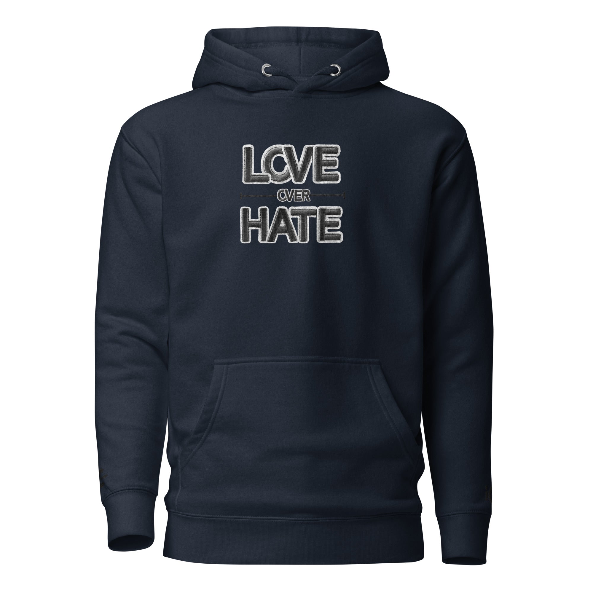Love over Hate Navy Motivational -Intentional Hoodie, Sweater,  iChoose apparel 